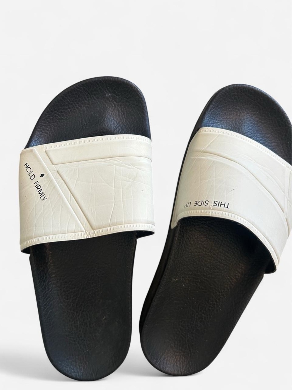 Adidas x Raf Simons white slides